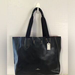 Coach 58660 Pebble Leather Derby Tote Bag In Black EUC